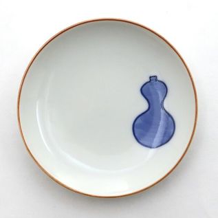 銘々皿5客セット 三寸丸 染付瓢箪／上出長右衛門窯（かみでちょうえ